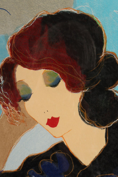 Itzchak Tarkay, Woman In Florals Large Color Print