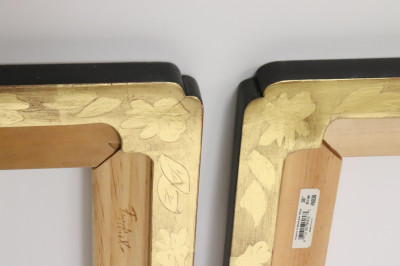 Set of Three Gold Leaf Floral Frames - 24 x 36"