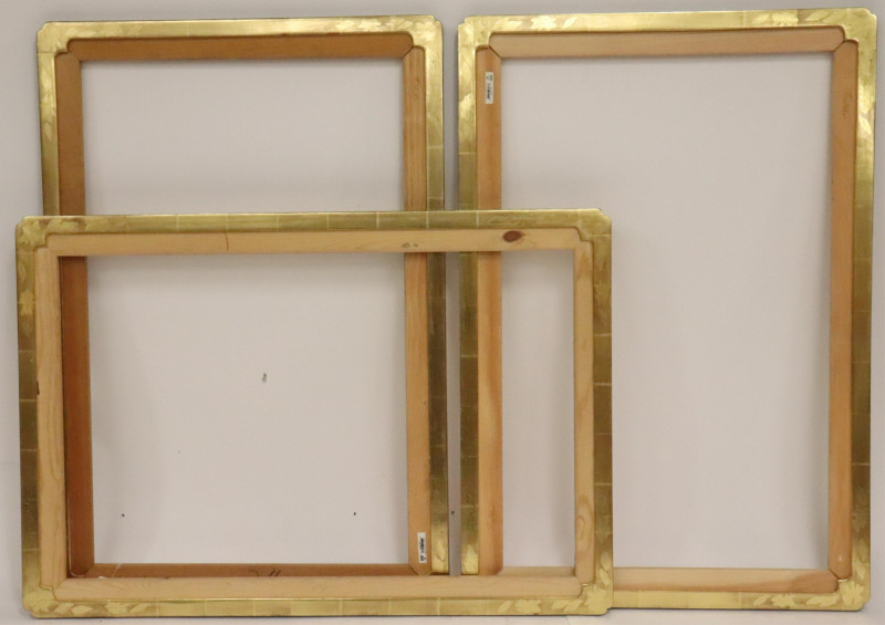 Set of Three Gold Leaf Floral Frames - 24 x 36"