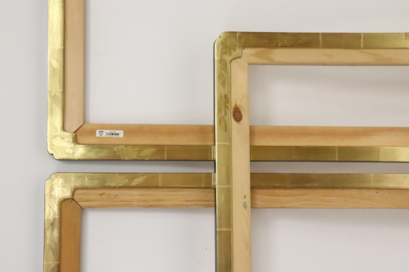 Set of Three Gold Leaf Floral Frames - 24 x 36"