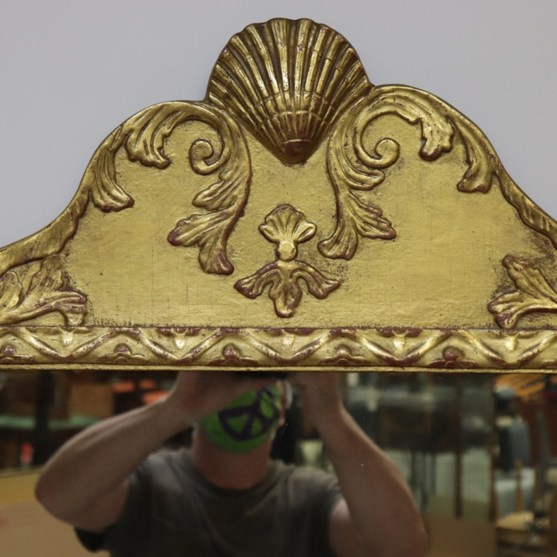 Early Georgian Style Gilt Decorated Mirror &amp; other