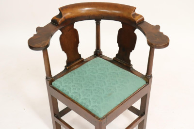 George III Mahogany Corner Chair, Late 18th C.