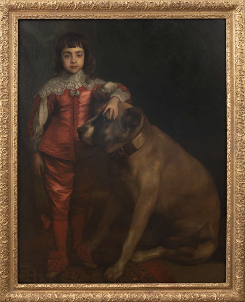 after Anthony van Dyck - Charles II as a boy with a Mastiff
