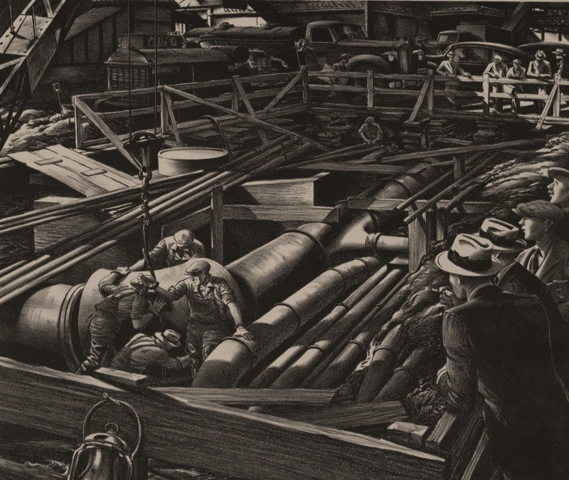Edward Arthur Wilson - Untitled (Pipeline construction in New York City)