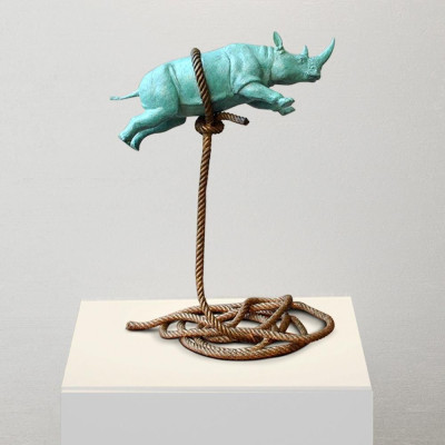 Gillie and Marc Schattner - Green flying Rhino on short rope