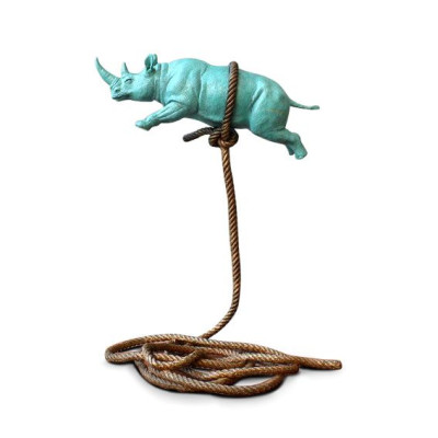 Gillie and Marc Schattner - Green flying Rhino on short rope