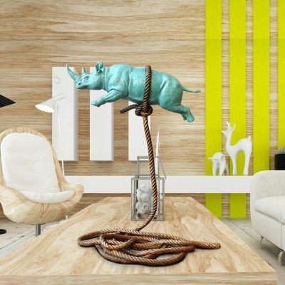 Gillie and Marc Schattner - Green flying Rhino on short rope