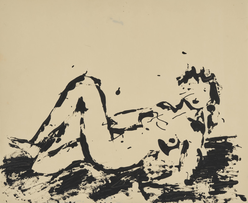 Unknown Artist - Group, two (2) works, silhouette and reclining nude