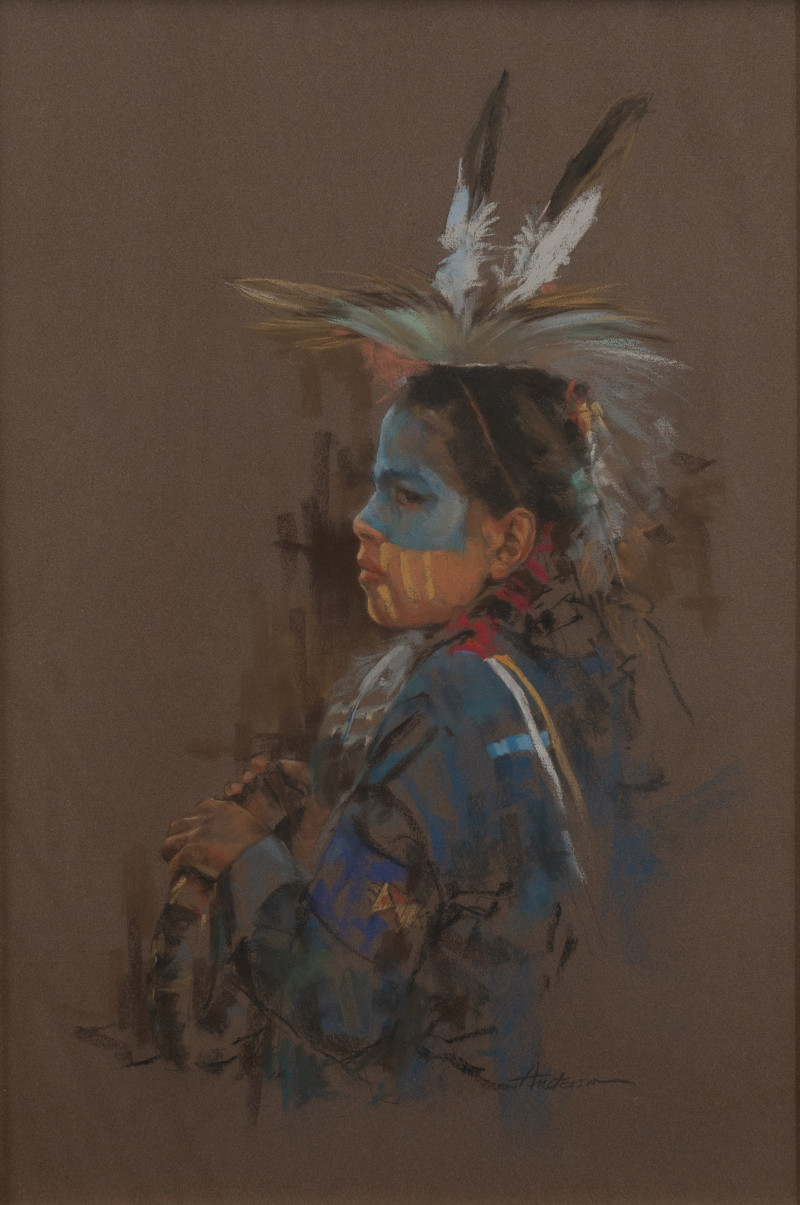 Troy Anderson (attributed) - Untitled (Portrait of a young Native American)