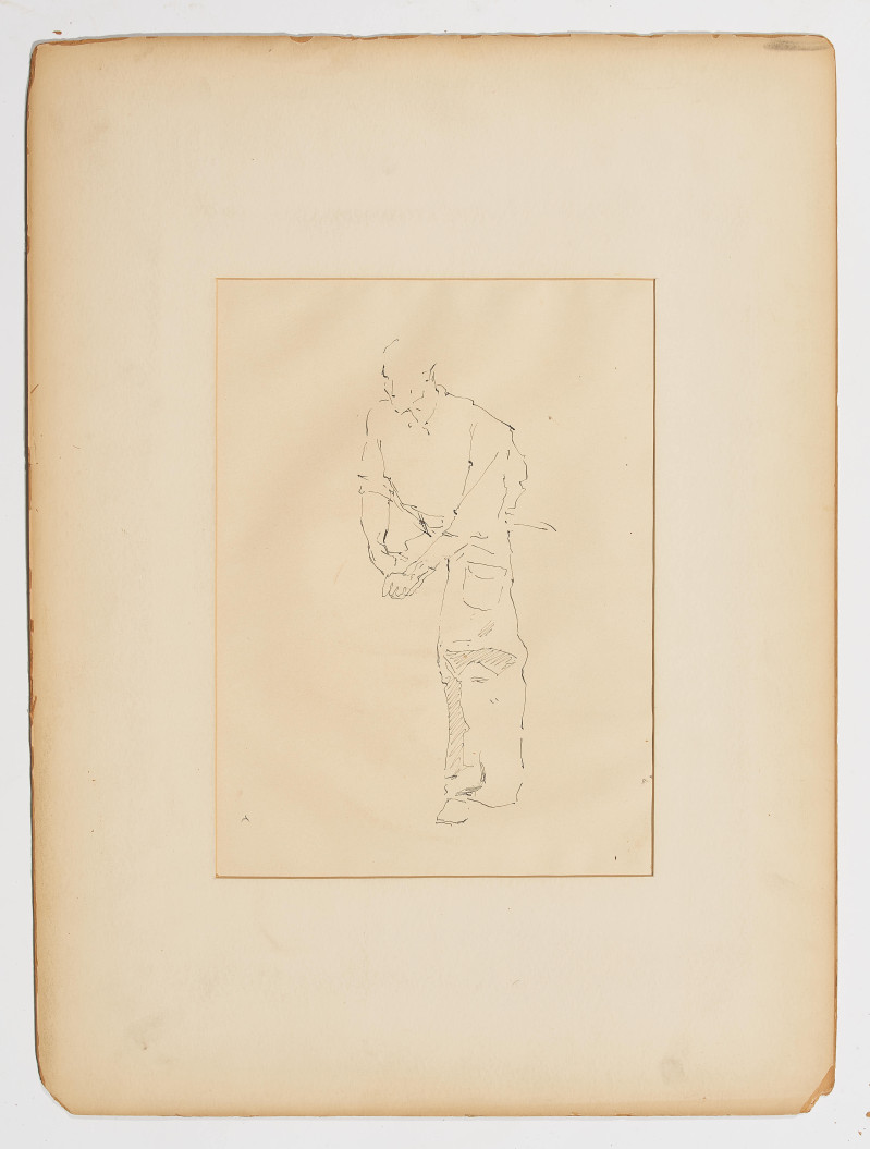 Frederic Remington (attributed) - Group, five figural studies on three (3) sheets