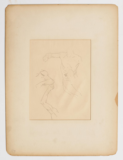 Frederic Remington (attributed) - Group, five figural studies on three (3) sheets