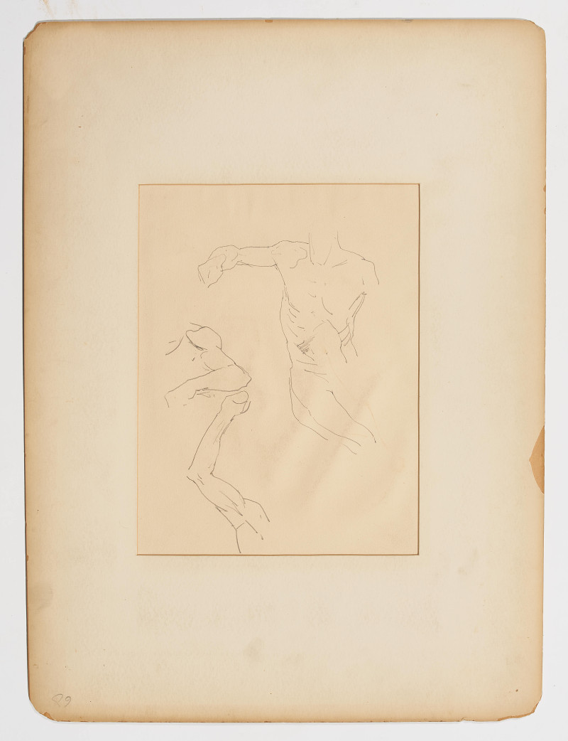 Frederic Remington (attributed) - Group, five figural studies on three (3) sheets