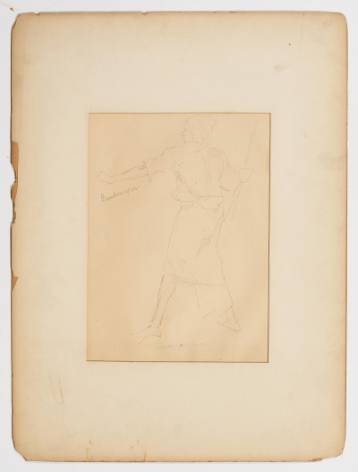 Frederic Remington (attributed) - Group, six figural studies on four (4) sheets