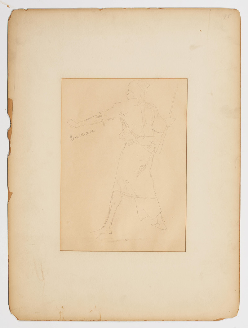 Frederic Remington (attributed) - Group, six figural studies on four (4) sheets