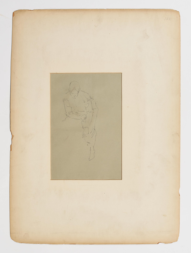 Frederic Remington (attributed) - Group, six figural studies on four (4) sheets