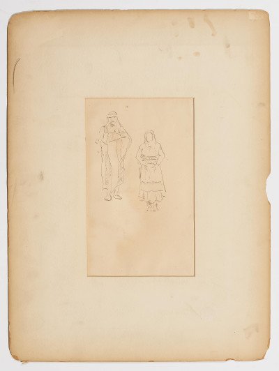 Frederic Remington (attributed) - Group, six figural studies on four (4) sheets