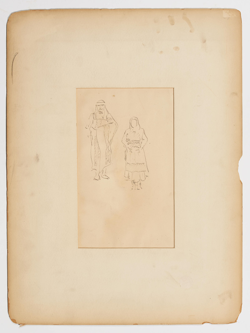 Frederic Remington (attributed) - Group, six figural studies on four (4) sheets