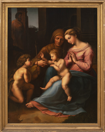 Italian School - Virgin Mary and Joseph With Baby Jesus and the Infant John The Baptist