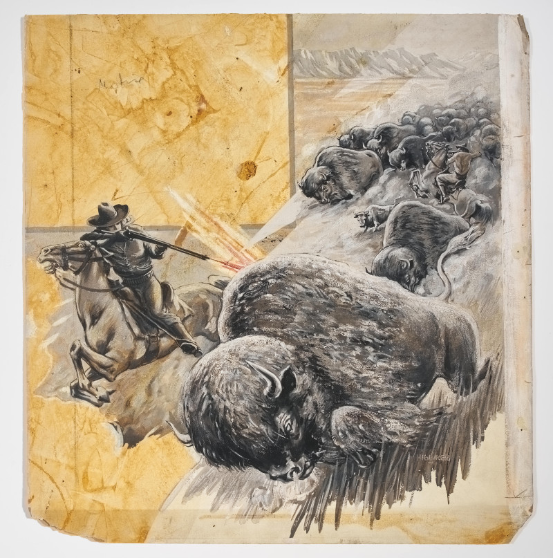 Unknown Artist - Original artwork for early Western movie promotion