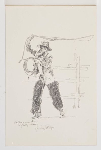 Gordon Phillips - Group, four (4) sketches of cowboys with lassos