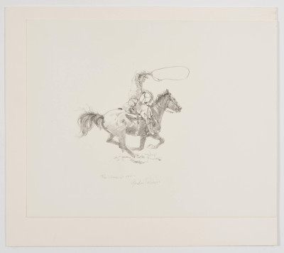 Gordon Phillips - Group, four (4) sketches of cowboys with lassos