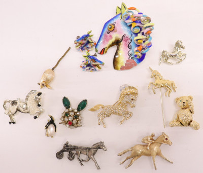 Very Large Group of Vintage Animal Costume Jewelry
