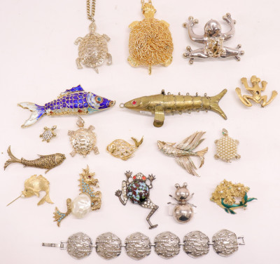 Very Large Group of Vintage Animal Costume Jewelry