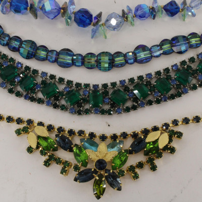 Group of Vintage Green &amp;amp; Teal Costume Jewelry