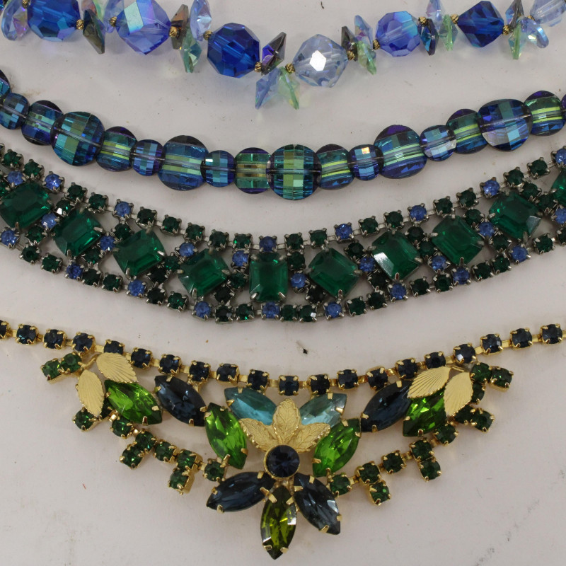 Group of Vintage Green &amp;amp; Teal Costume Jewelry