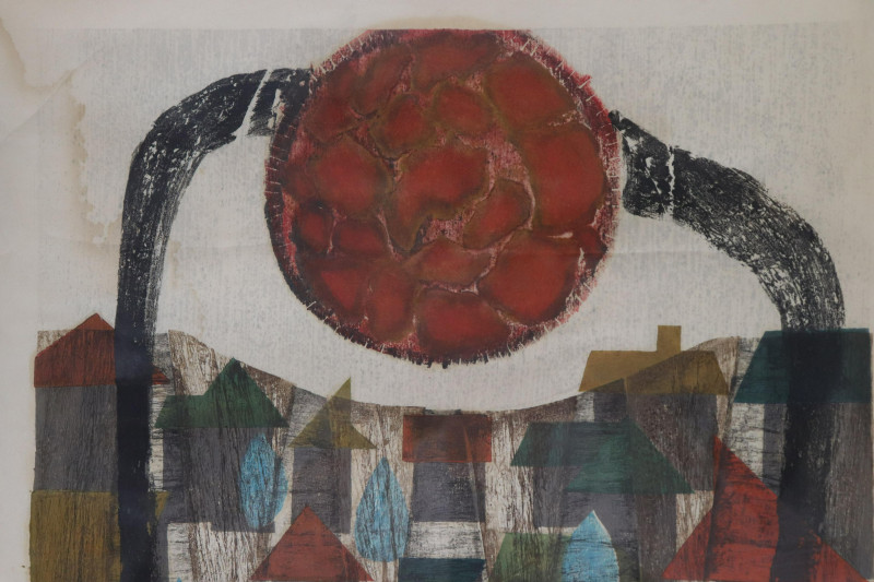 Goro Kumagai, Abstract, color woodblock print