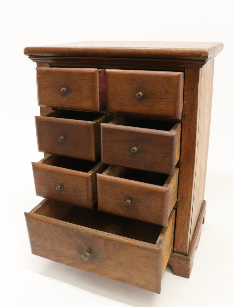 Colonial Style Stained Pine Miniature Chest