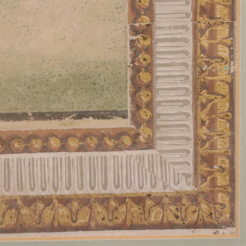 Pair Chinese Watercolor, 3 Figures &amp;amp; 1 Butterflies