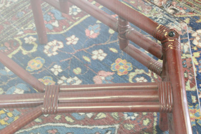 Ficks Reed Octagonal Painted Bamboo Cocktail Table