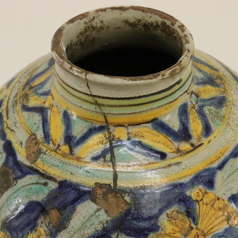 Colorful Pottery Vase/Jar, prob. Persian, 19th C.