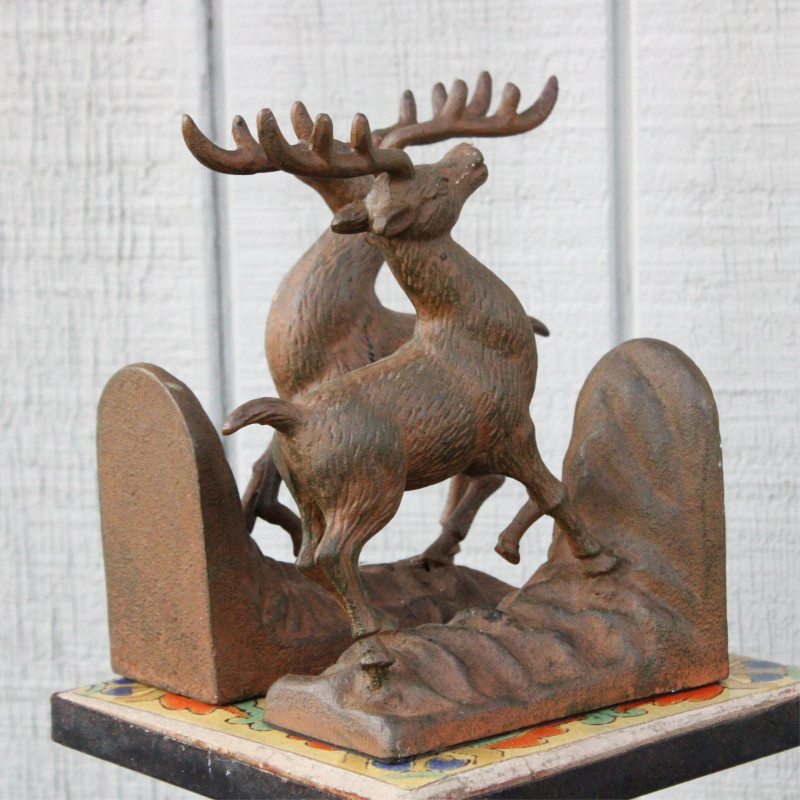 Decorative Metal Accessories: Stag Bookends, Etc.
