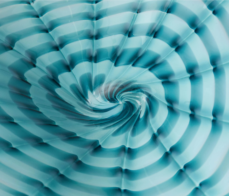 Dale Chihuly - Single Element from Blue Persian set with Red Lip Wrap