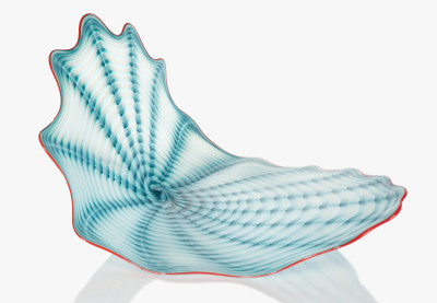 Dale Chihuly - Single Element from Blue Persian set with Red Lip Wrap