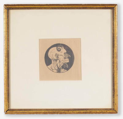 Leonard Baskin - Group two (2) a Rabbi and a Profile Head