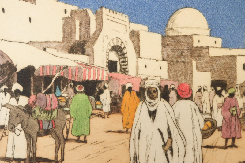 Edgar L Pattison &apos;Tangiers&apos; Color Etching