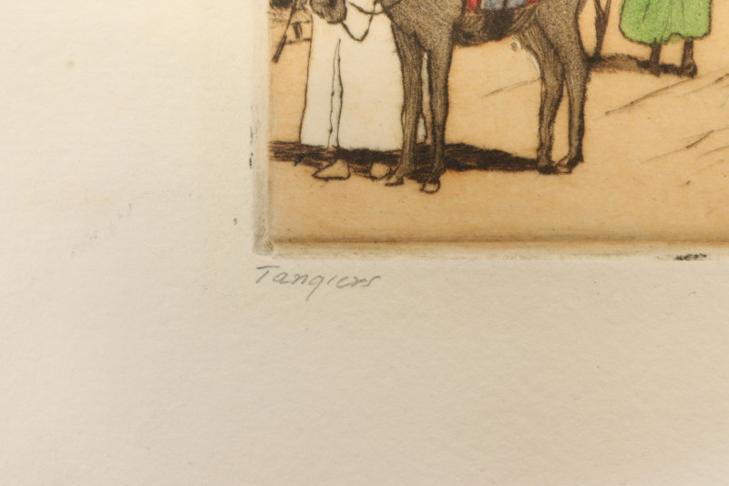 Edgar L Pattison &apos;Tangiers&apos; Color Etching