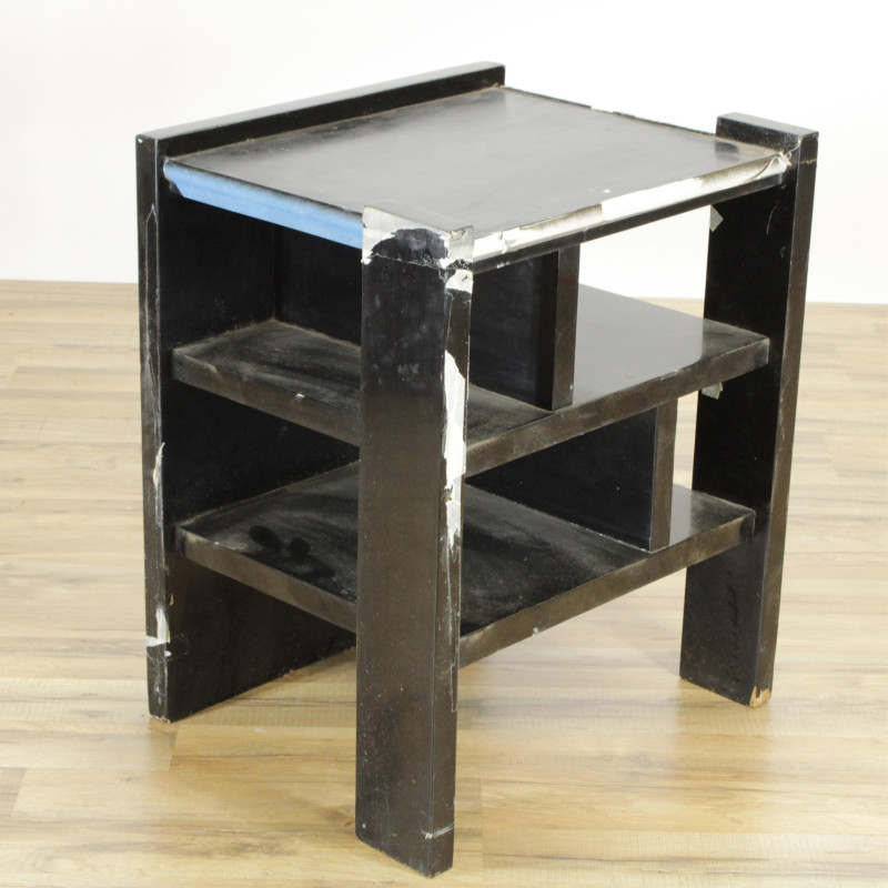 James Mont Style Black Lacquer Small Etagere