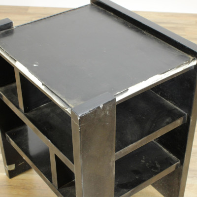 James Mont Style Black Lacquer Small Etagere