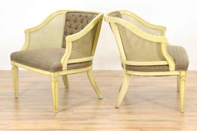 Pr of Vintage Midcentury Modern Wood/Cane Chairs