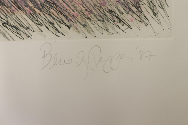 Beverly Pepper Untitled etching in colors