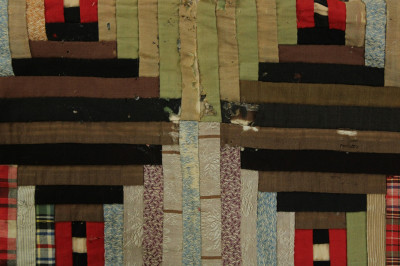 Two Vintage Quilts: Log Cabin Diagonal Triangles