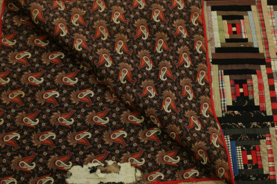 Two Vintage Quilts: Log Cabin Diagonal Triangles