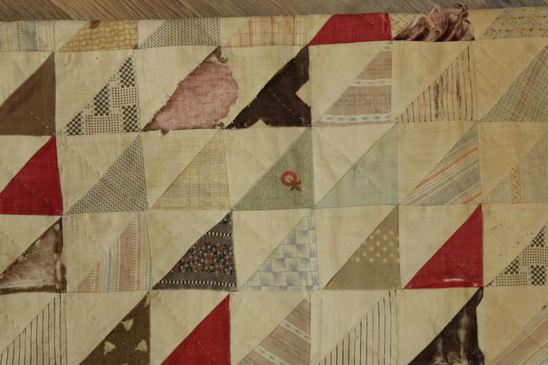 Two Vintage Quilts: Log Cabin Diagonal Triangles