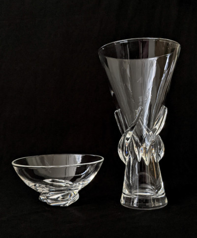 Steuben Glass - Group of two pieces, one vase and a Dish