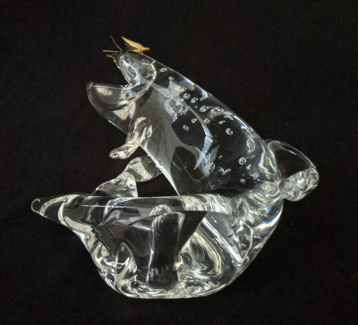 James Houston for Steuben Glass - Trout and Fly Desk Ornament