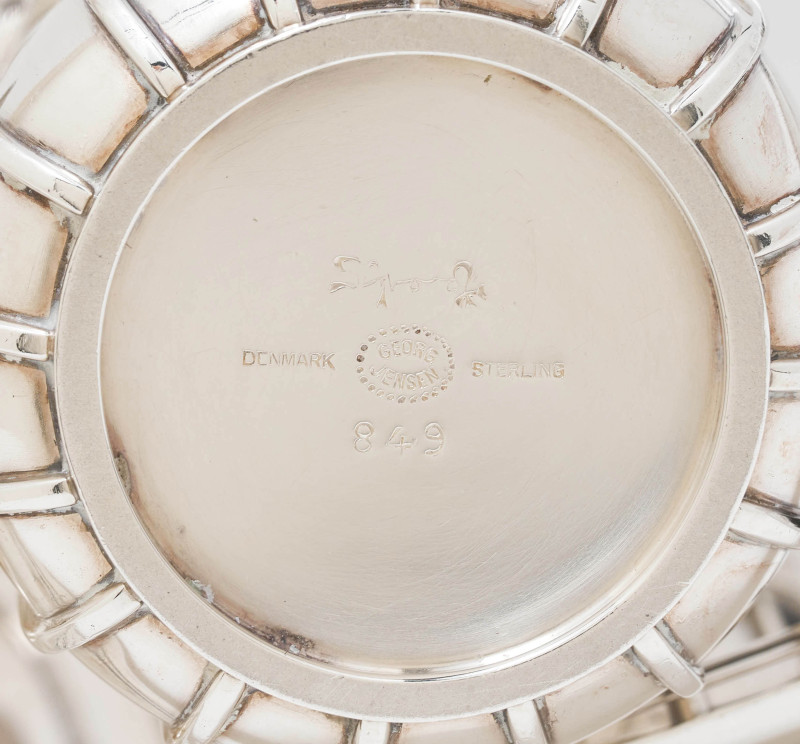 Sigvard Bernadotte and Harald Nielsen for Georg Jensen Silversmithy - Sterling Silver Coffee Service with Oval Tray